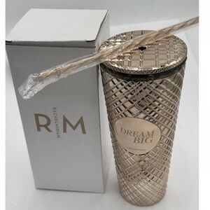 RACHEL MIRIAM DREAM BIG 24 oz. Metallic Gold Tumbler with Straw
